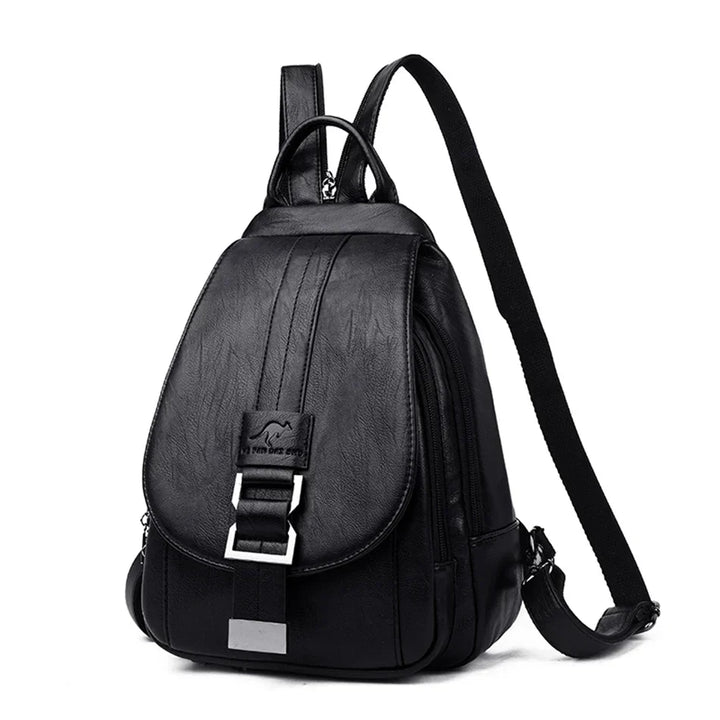 Stylish ladies' water-resistant leather backpack, perfect everyday and fashion accessory.
