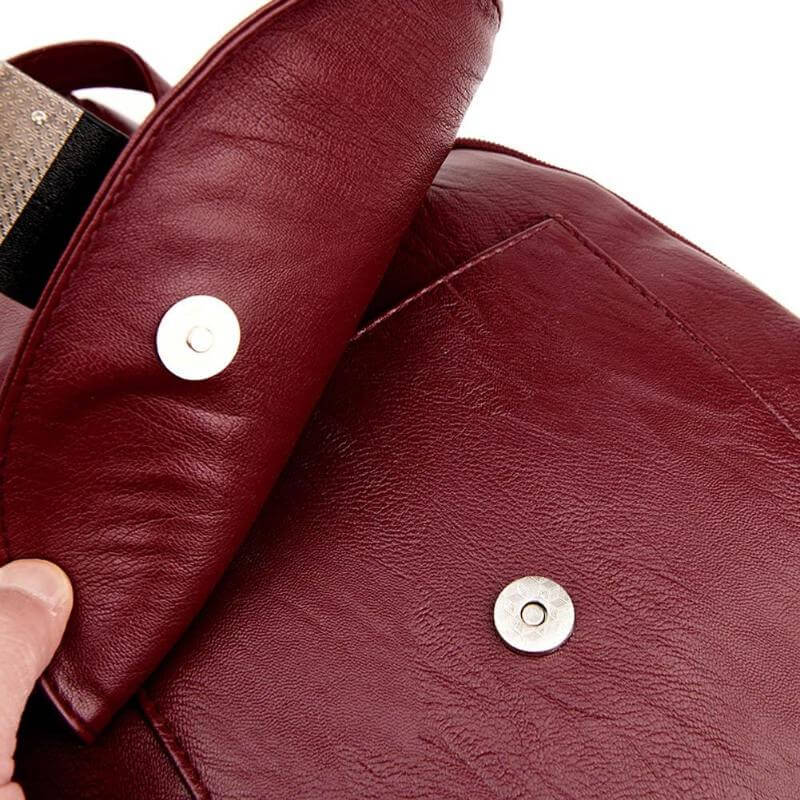Functional women's water-resistant leather backpack, a sophisticated choice for everyday.