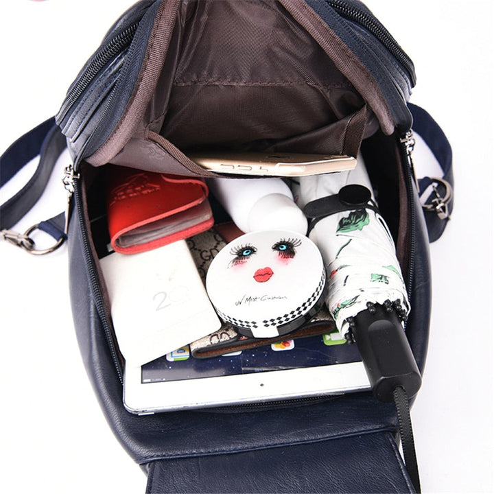 Versatile women's premium leather water-resistant backpack, perfect for any occasion.