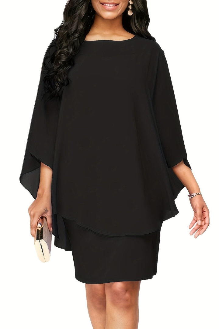 Elegant women's printed midi dress, versatile for spring/summer fashion. Comfortable & stylish daily wear.