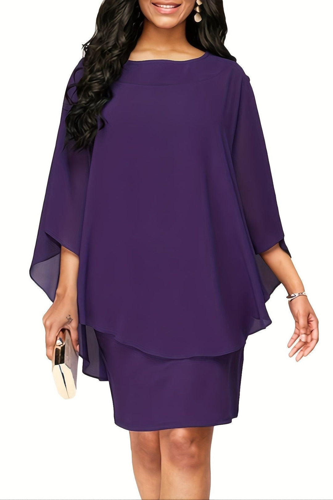 Stylish women's printed midi dress, comfortable relaxed fit. Perfect for spring/summer, offering effortless elegant style.