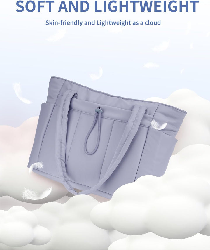 Functional women's shoulder bag: quilted puffer, ideal for students or professionals.