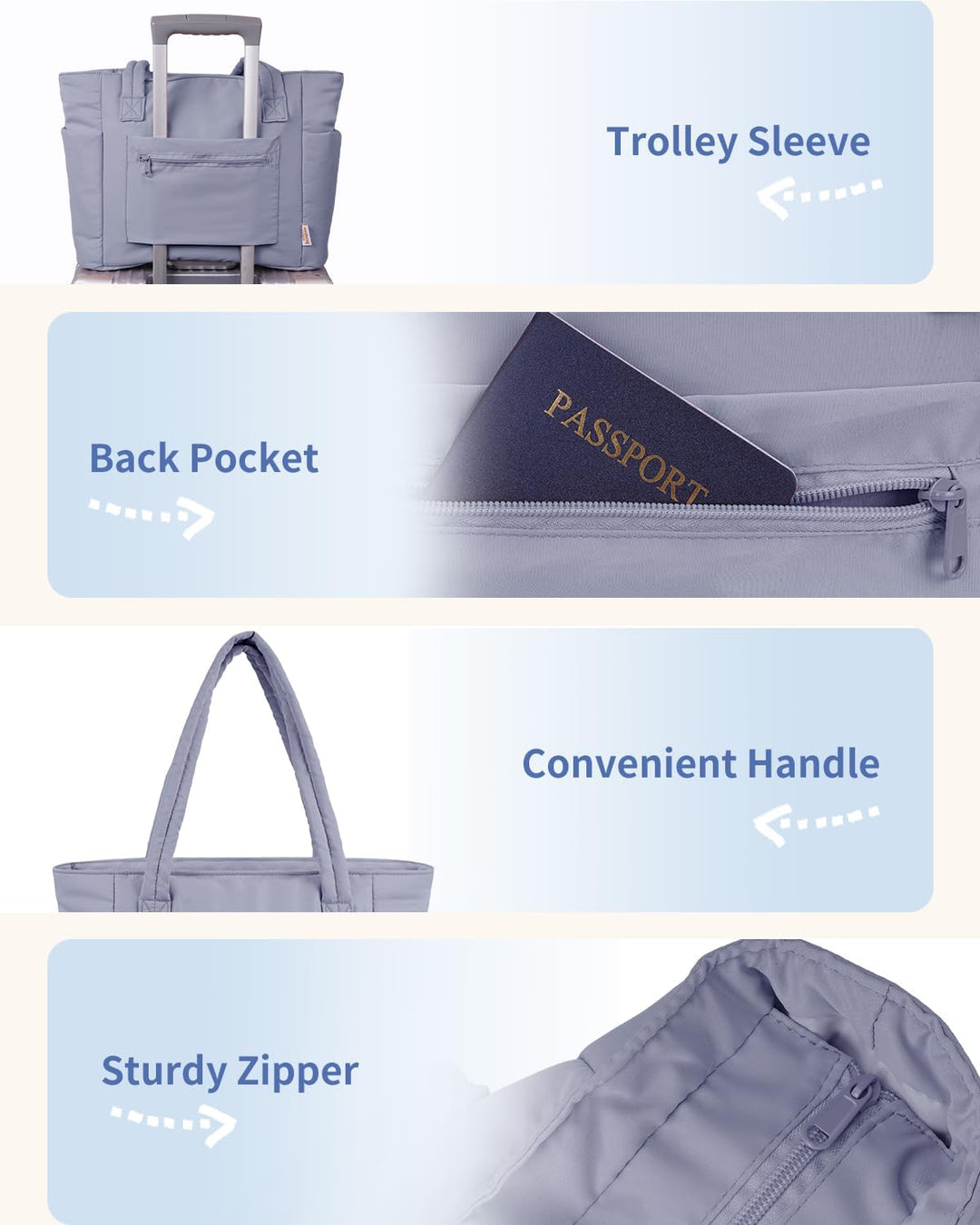 Secure women's laptop tote: quilted puffer with protective sleeve.