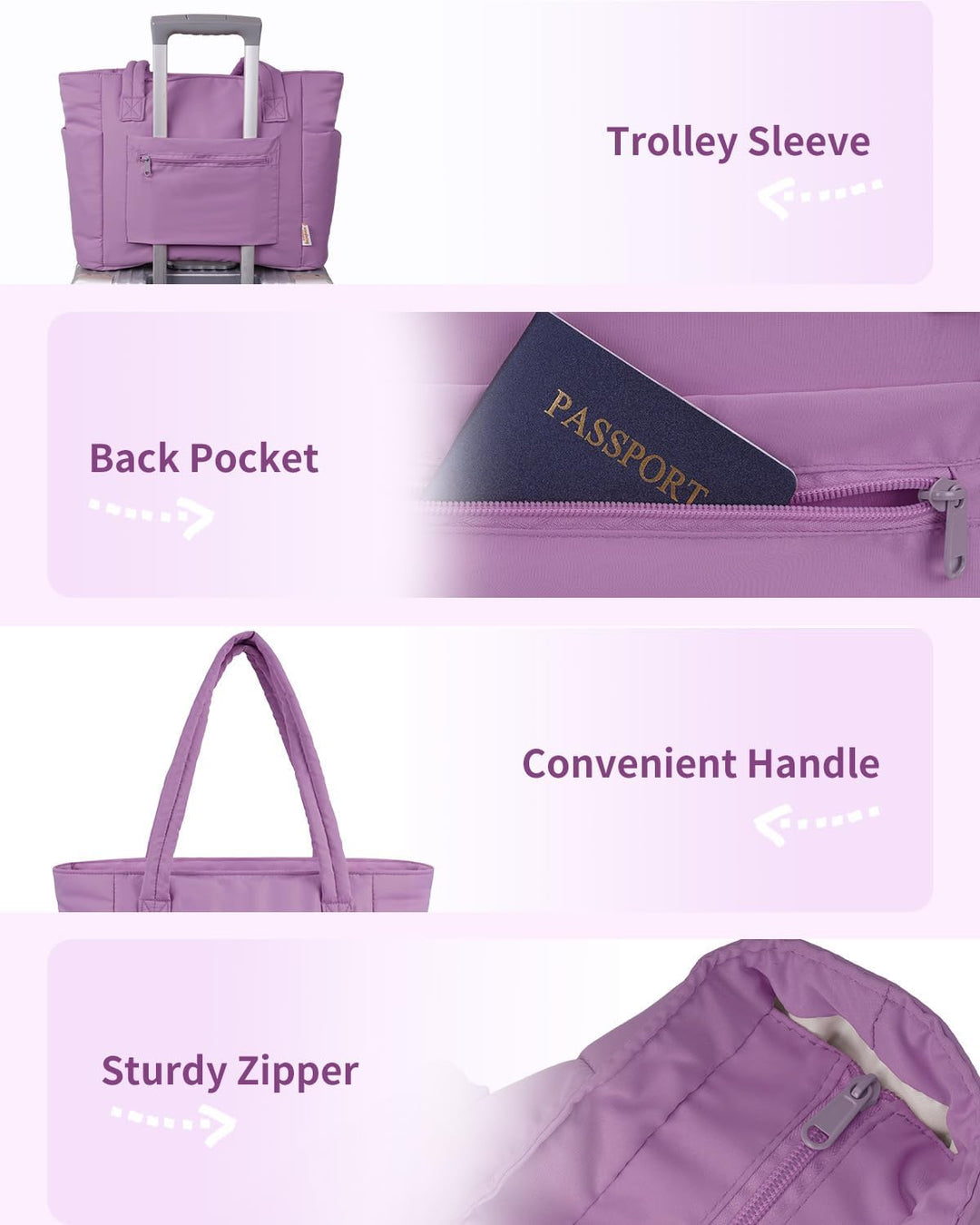 Modern women's quilted tote bag, puffer style, with ergonomic design.