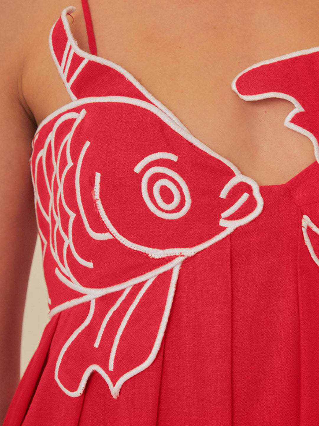 Comfortable women's maxi shift dress with spaghetti straps & embroidery. Perfect casual beachwear or summer resort.
