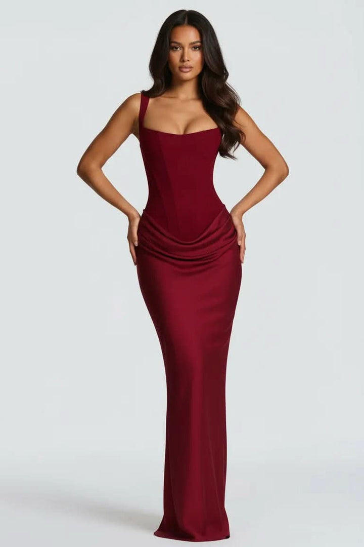 Women's Refined Grace tailored midi dress, an elegant and versatile choice for formal, evening, or party wear.