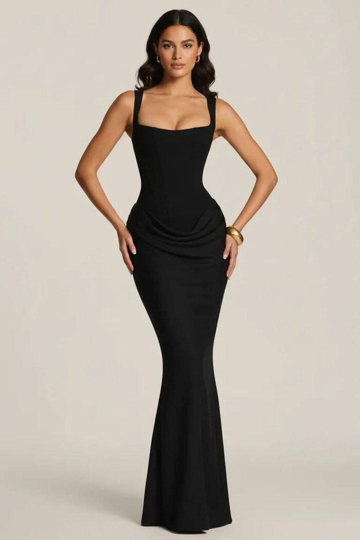 Sophisticated Women's Refined Grace tailored midi dress, ideal for elegant formal or occasion wear.