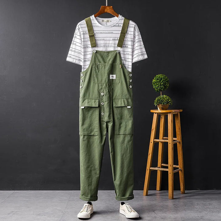 Effortless comfort: Women's bib overalls, relaxed fit jumpsuit with practical utility pockets for casual style.