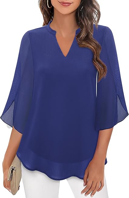 Comfortable women's long sleeve relaxed fit blouse, ideal for daily wear.