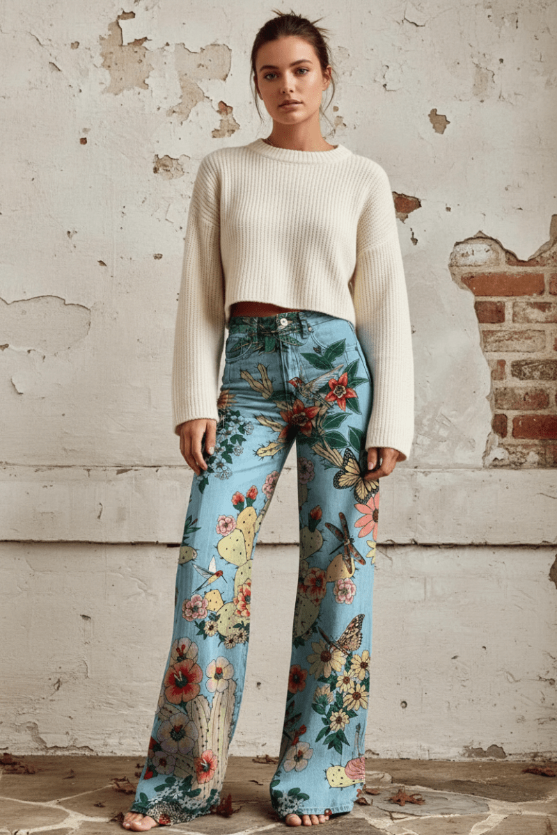 Effortless style with women's breathable relaxed fit jeans, perfect casual bottoms for women.