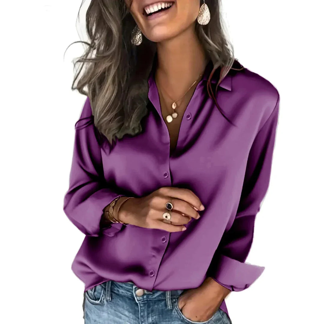 Chic women's relaxed fit button-down shirt, perfect blend of comfort & style for modern women.