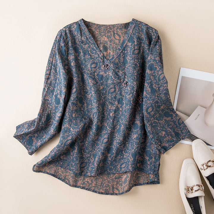 Women's relaxed fit button front blouse. Versatile, perfect for everyday casual or work wear.