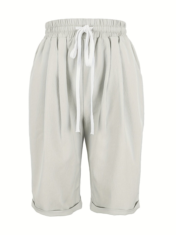 Casual women's summer capri pants, relaxed fit with an elastic waist for ultimate comfort & style.