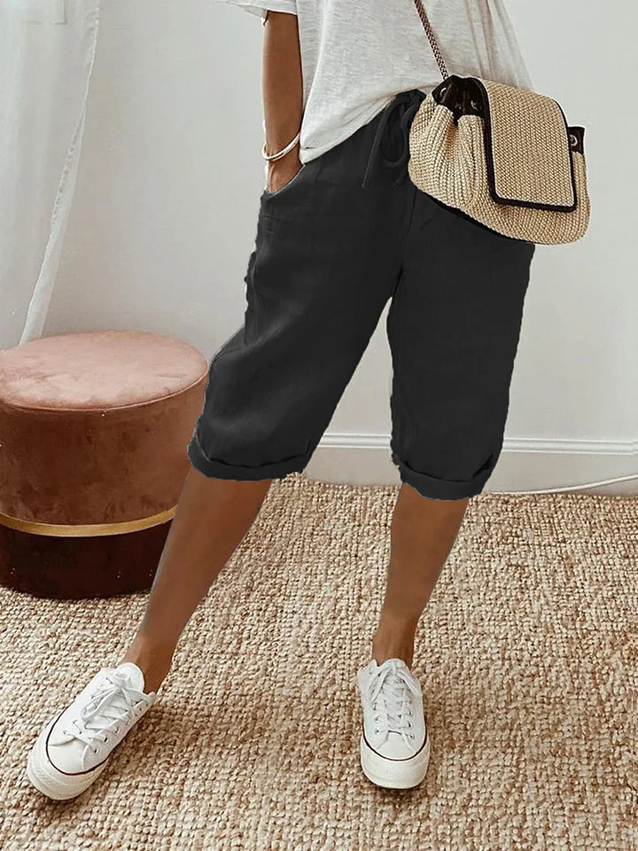 Women's relaxed fit everyday shorts with drawstring. Perfect for casual summer wear and ultimate comfort.