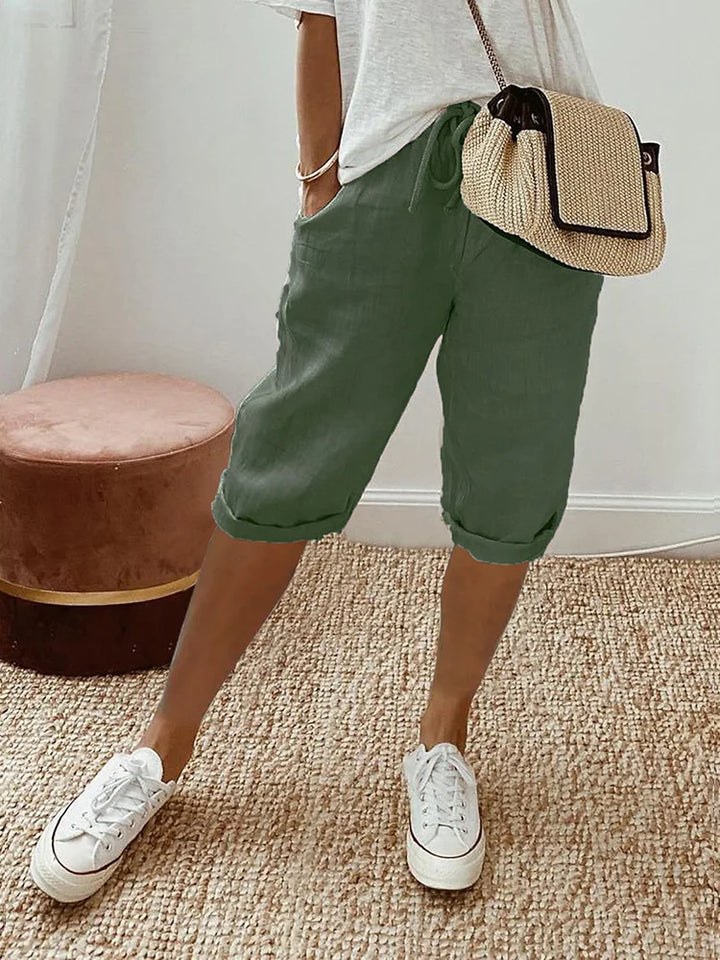 Comfortable women's casual relaxed fit shorts, ideal for everyday wear & warm weather summer fashion.