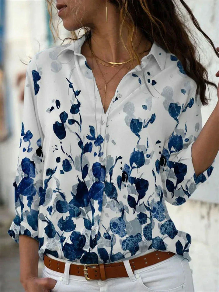 Women's relaxed fit summer blouse, an elegant and casual chic top for everyday wear.