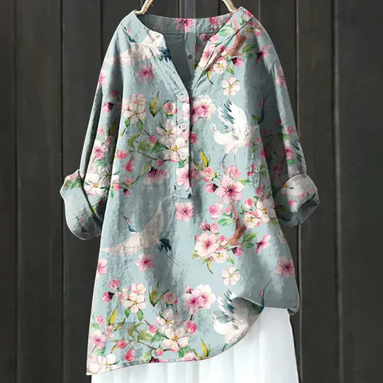 Women's relaxed fit summer top, lightweight & stylish for casual wear.