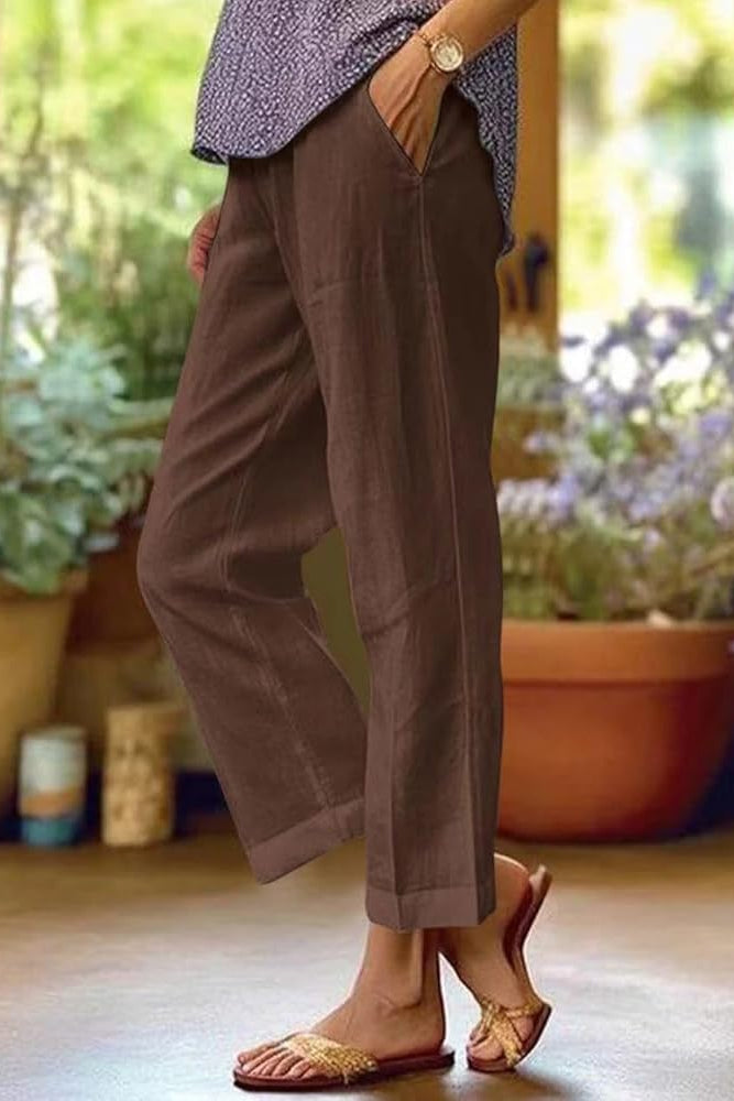 Comfortable women's summer pants with a relaxed fit, perfect for vacation outfits and casual chic everyday style.