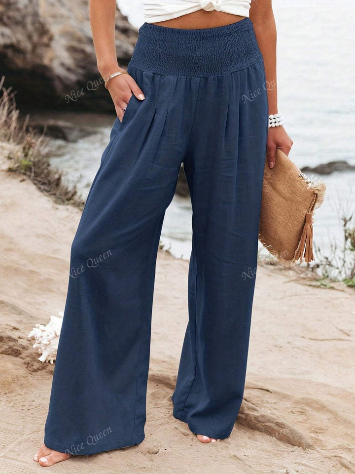 Women's comfortable wide leg pants for summer, featuring a relaxed fit for effortless casual chic.