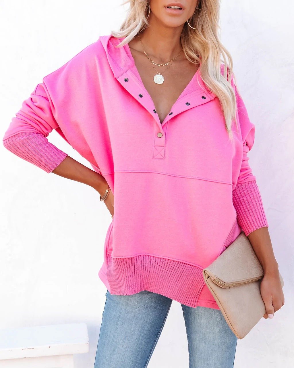 Women's hooded tunic top, soft and relaxed fit for ultimate comfort and casual looks.