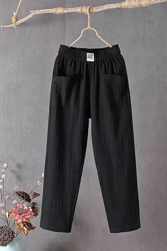 Super comfortable women's relaxed fit wide-leg pants with easy pull-on design.