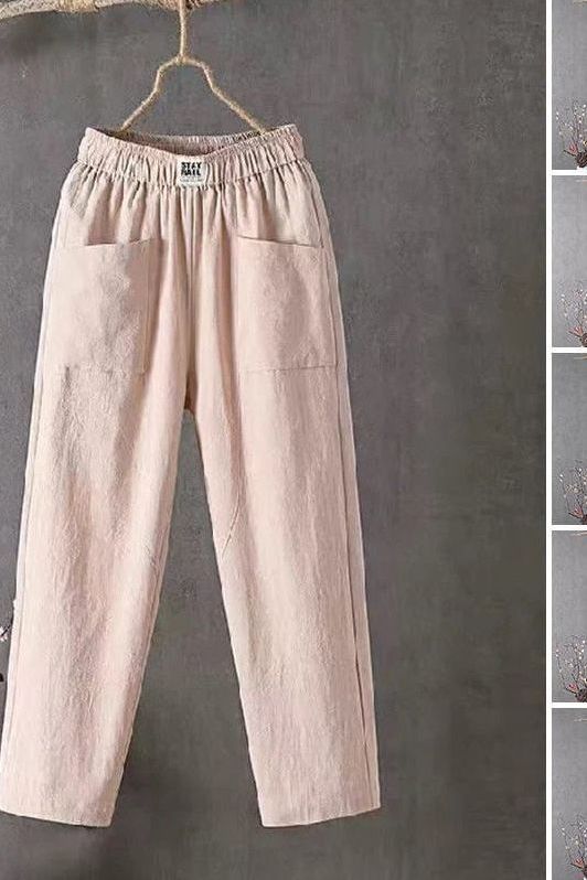 Women's casual wide-leg pull-on pants, featuring flowy fabric & elastic waist for comfort.