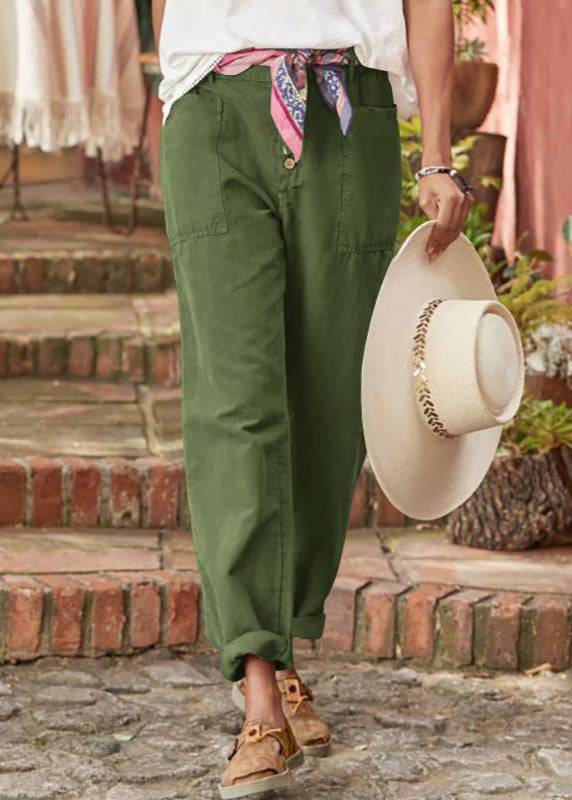Comfortable women's pants: relaxed wide leg cut with an adjustable high waist for easy summer style.