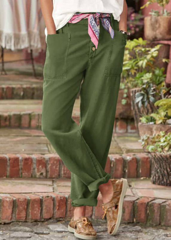 Relaxed fit women's wide leg pants featuring an adjustable waist, great for a stylish casual look.