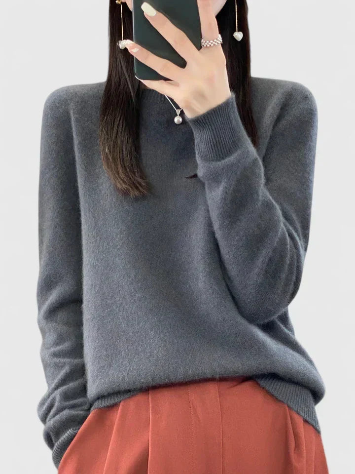 Soft women's knit pullover, crewneck sweater designed for ultimate comfort and fit.