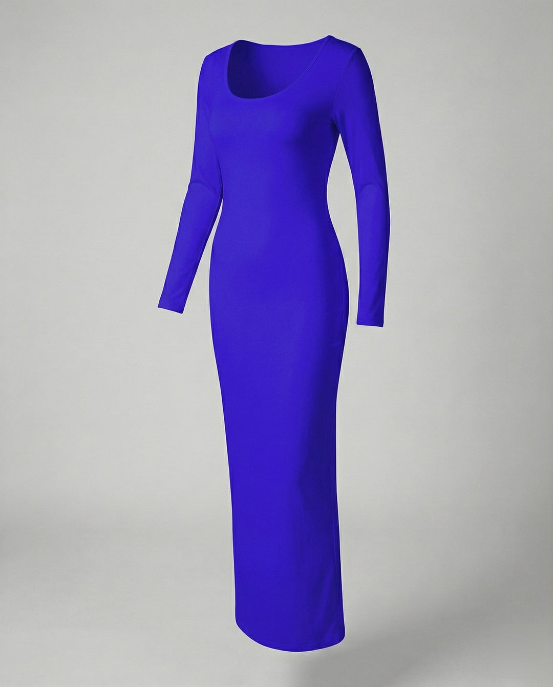 Must-have women's long sleeve scoop neck bodycon maxi dress. Elegant, fitted, and perfect for evening.