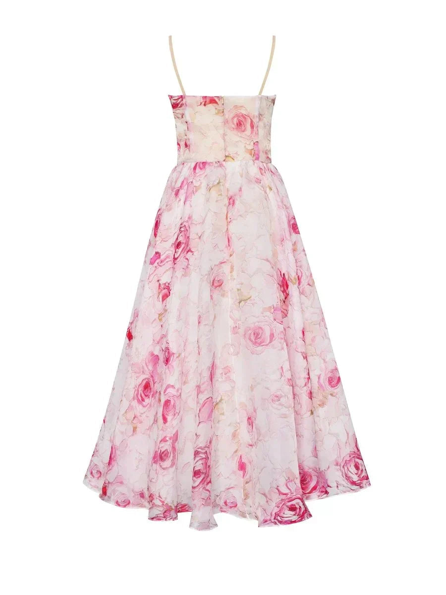 Sophisticated women's midi formal dress, sculpted strapless design for an elegant, figure-flattering fit.