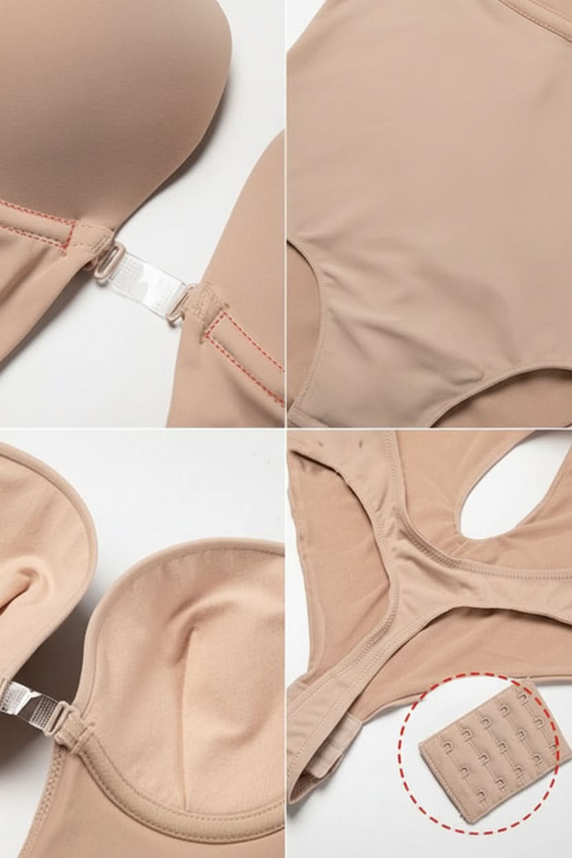 Sculpting women's seamless backless body shaper, enhancing curves with invisible support.
