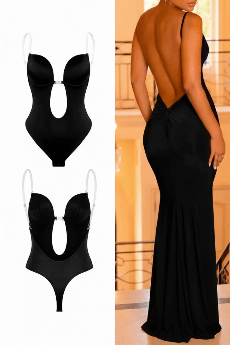 Comfortable women's seamless backless body shaper, offering smooth invisible support & contouring.