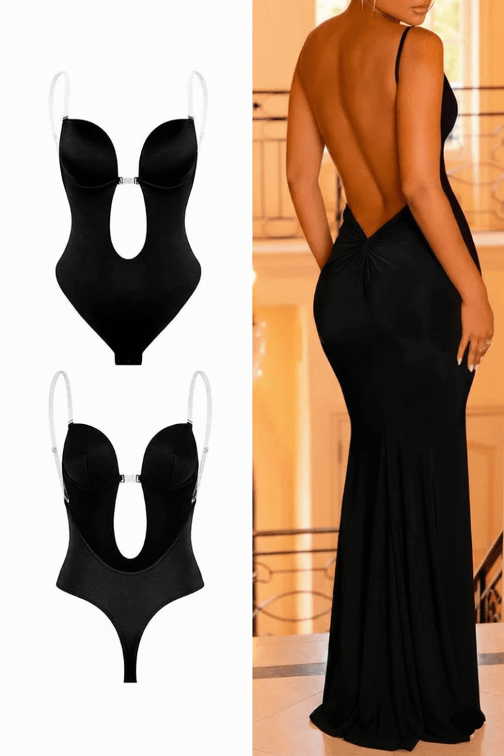 Comfortable women's seamless backless body shaper, offering smooth invisible support & contouring.
