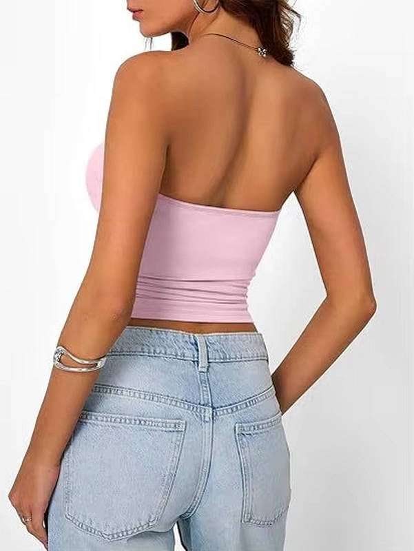 Chic seamless bandeau top for women, ultra-comfortable stretch fabric, summer essential.