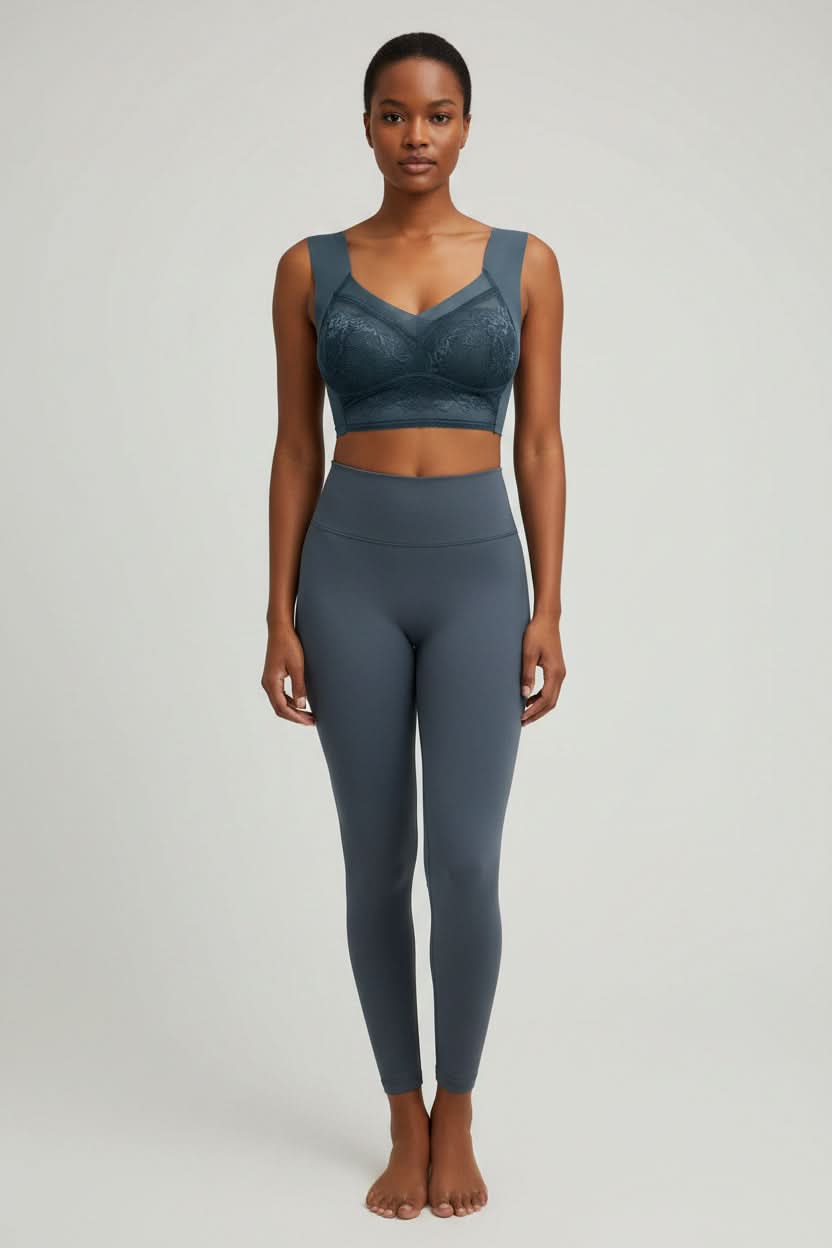 Women's seamless comfort bra in nude, perfect for everyday wear and lounging. Wireless support.