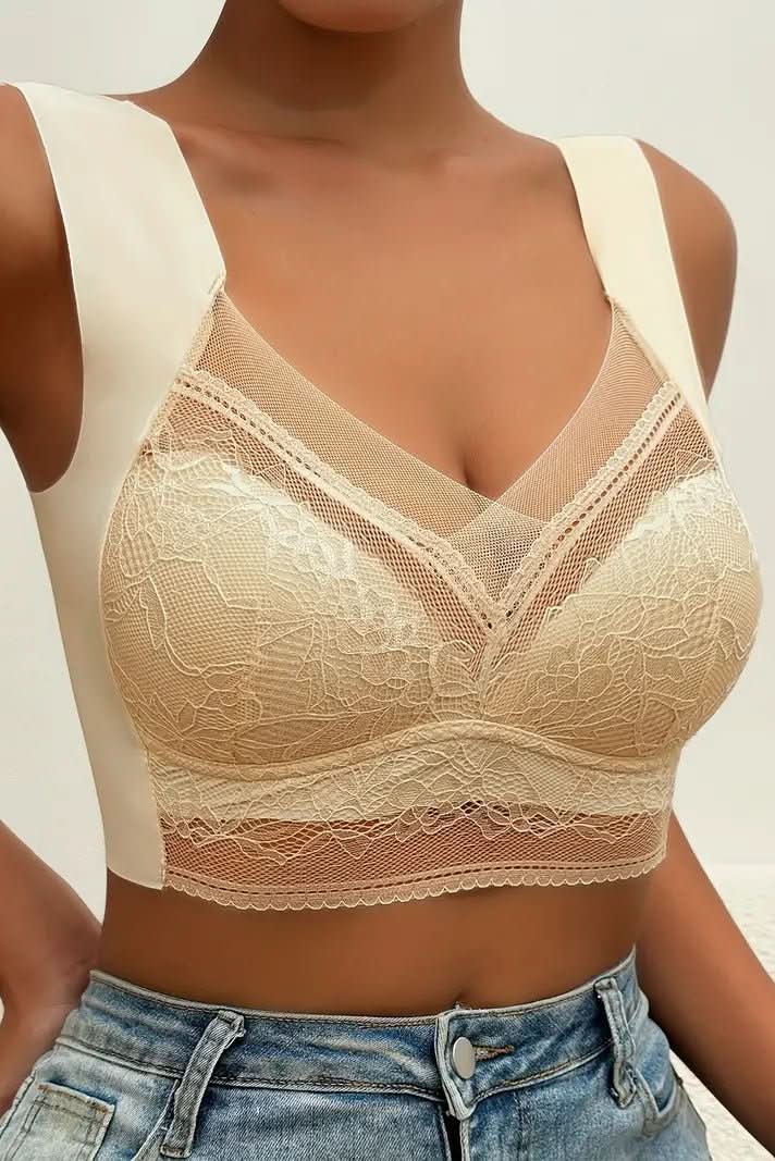 Minimalist women's seamless comfort bra, pull-on style, provides gentle support for daily wear.