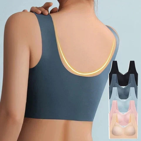 Breathable women's no wire bra, seamless and push-up for ultimate comfort and support.