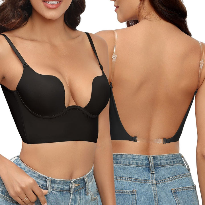 Premium invisible strapless backless bra, seamless design offers discreet support for women's evening wear.
