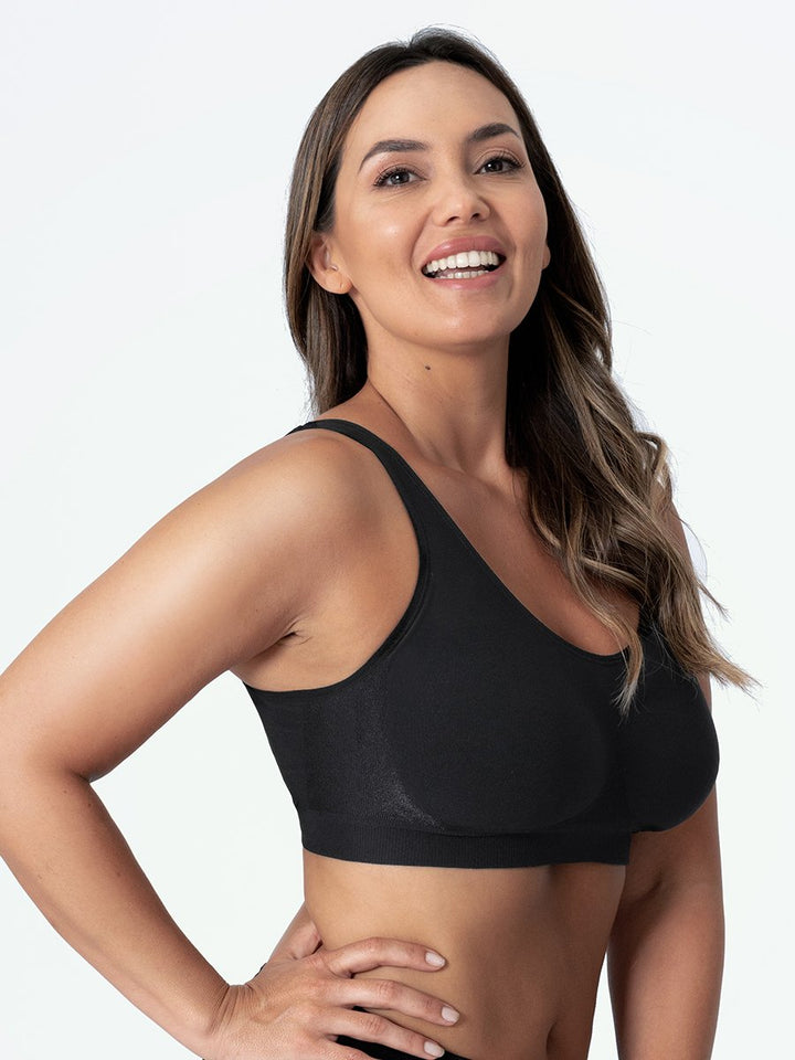 Women's seamless wire-free shapewear sports bra for comfortable support during workouts & everyday wear.