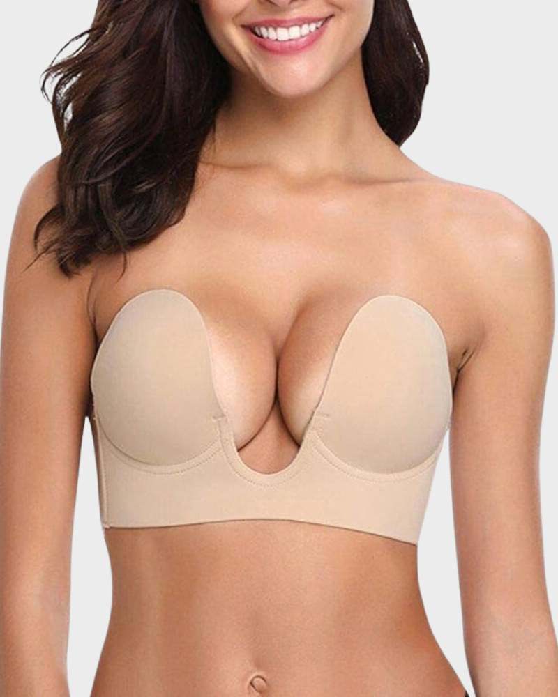 Women's ShapeFlow Push-Up Plunge Bra, wire-free & seamless for enhanced lift & comfort.