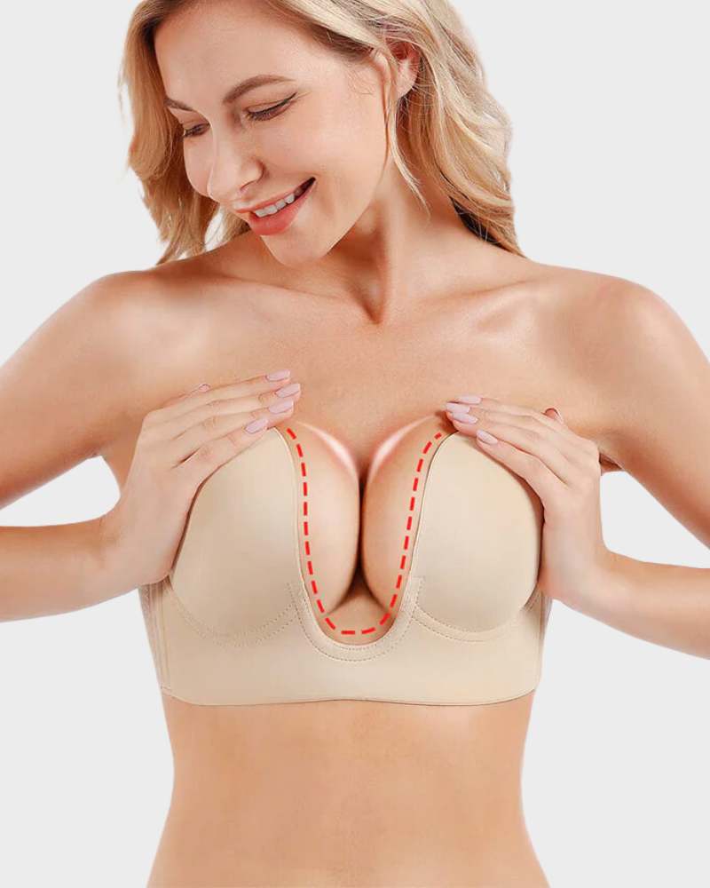 Seamless push-up plunge bra offering enhanced lift & a smooth, invisible look under clothes.