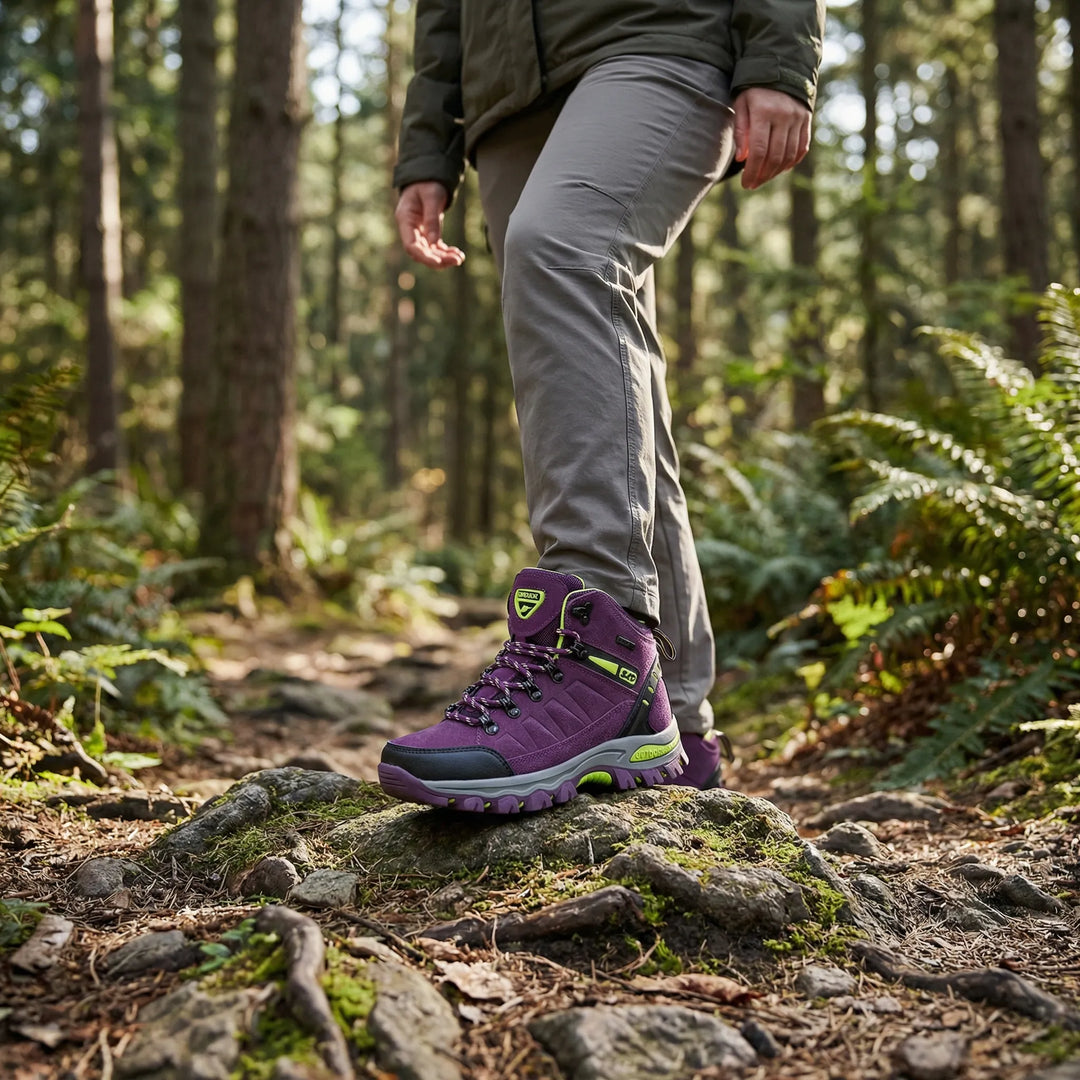 Women's Sharon hiking boots, water-repellent for all-terrain comfort. Ideal for outdoor trekking and trail walking.