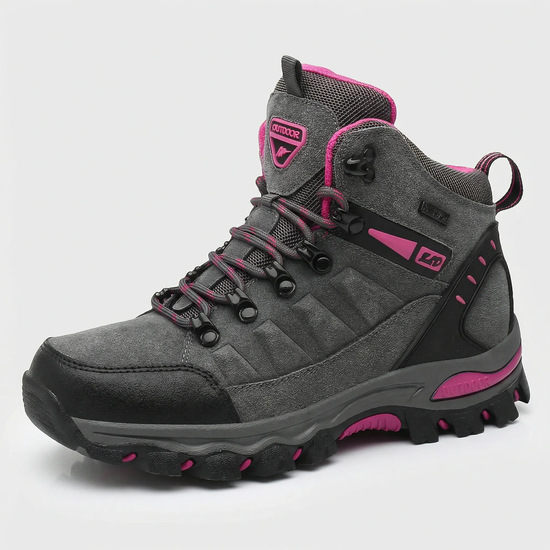 Performance women's hiking boots, water-repellent and durable for long-lasting all-terrain outdoor comfort & support.