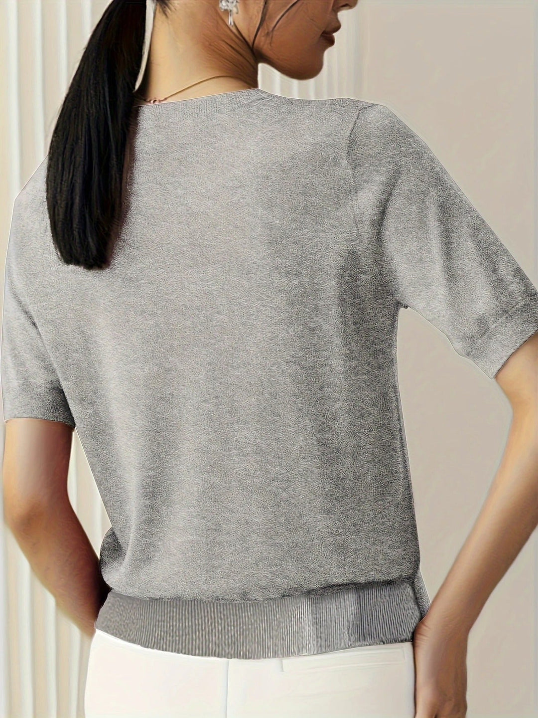 Essential women's short sleeve tee. Crew neck and ribbed hem for versatile styling.