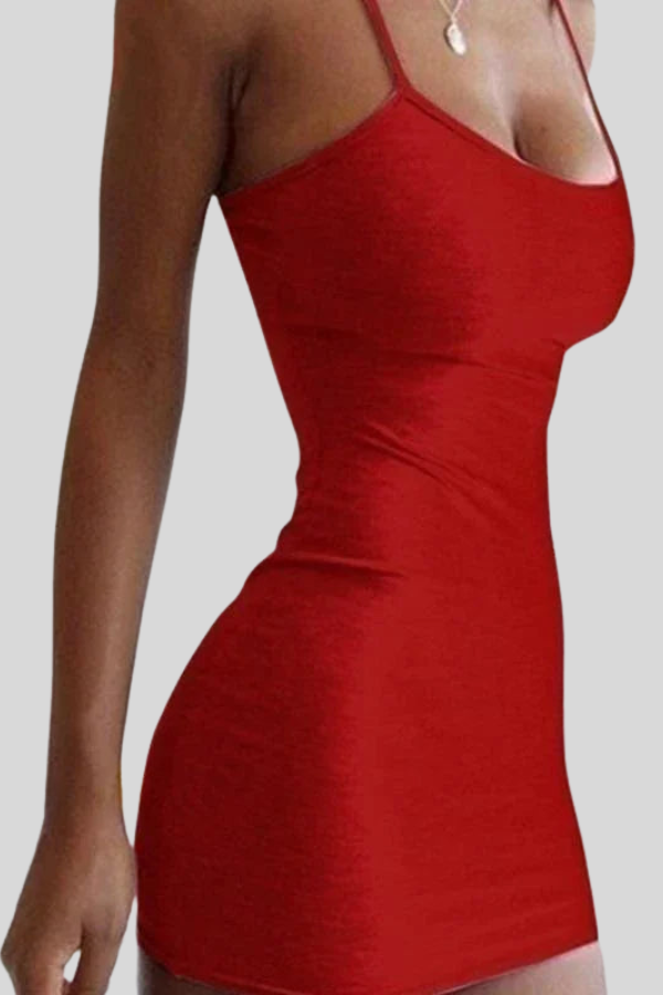 Elegant women's sleeveless bodycon mini dress with spaghetti straps, great for summer style, vacation, or dinner dates.