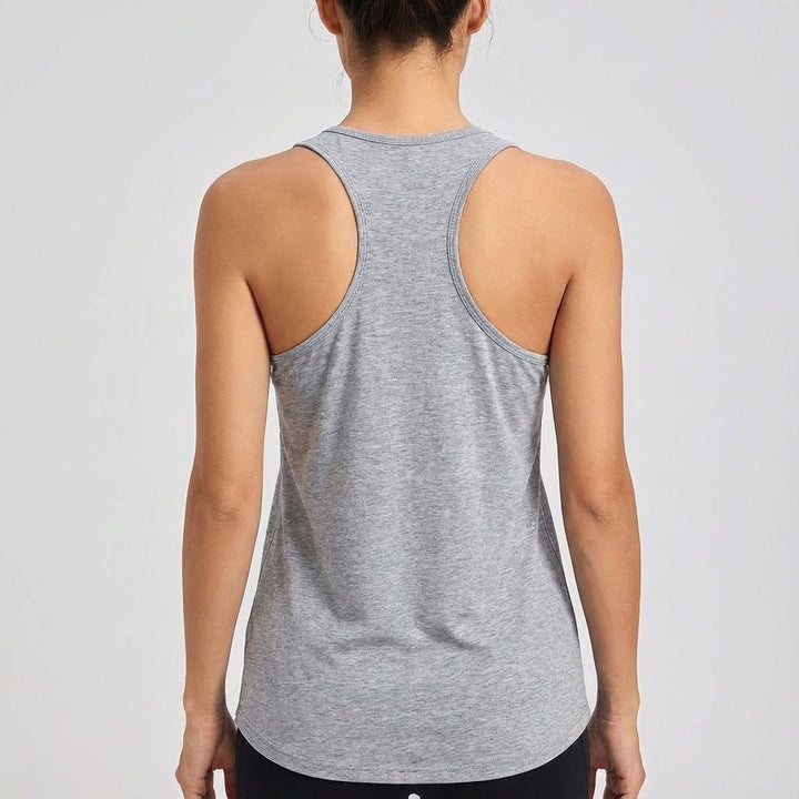 Women's sleeveless gym top, sleek design & comfortable stretch fabric for active women.