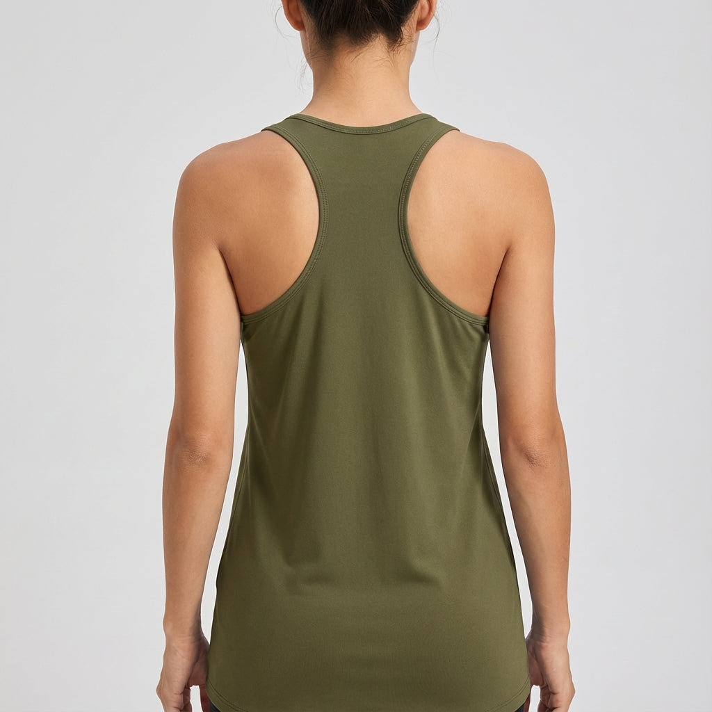 Stay comfortable & sleek in this women's sleeveless athletic top, perfect for any active lifestyle.