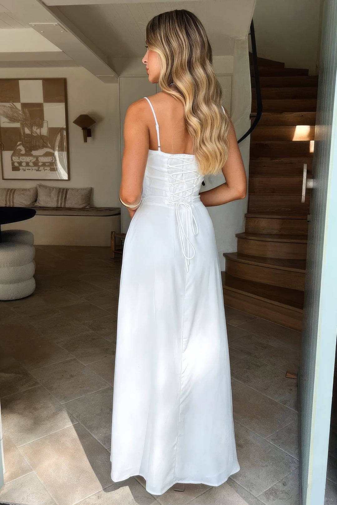 Women's sleeveless A-line maxi dress, perfect for warm weather, stylish and comfortable.