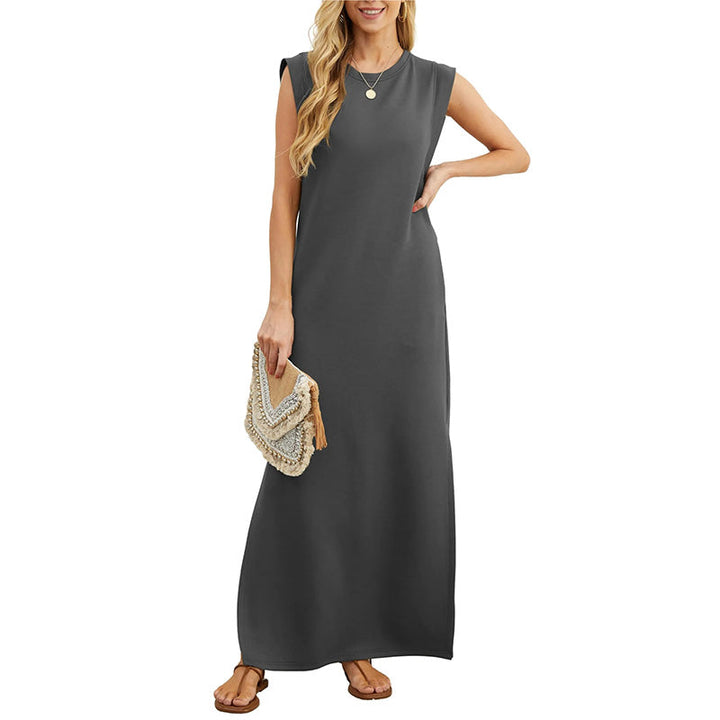 Versatile women's sleeveless maxi dress. Easy, casual style perfect for summer, beach, or everyday comfort.
